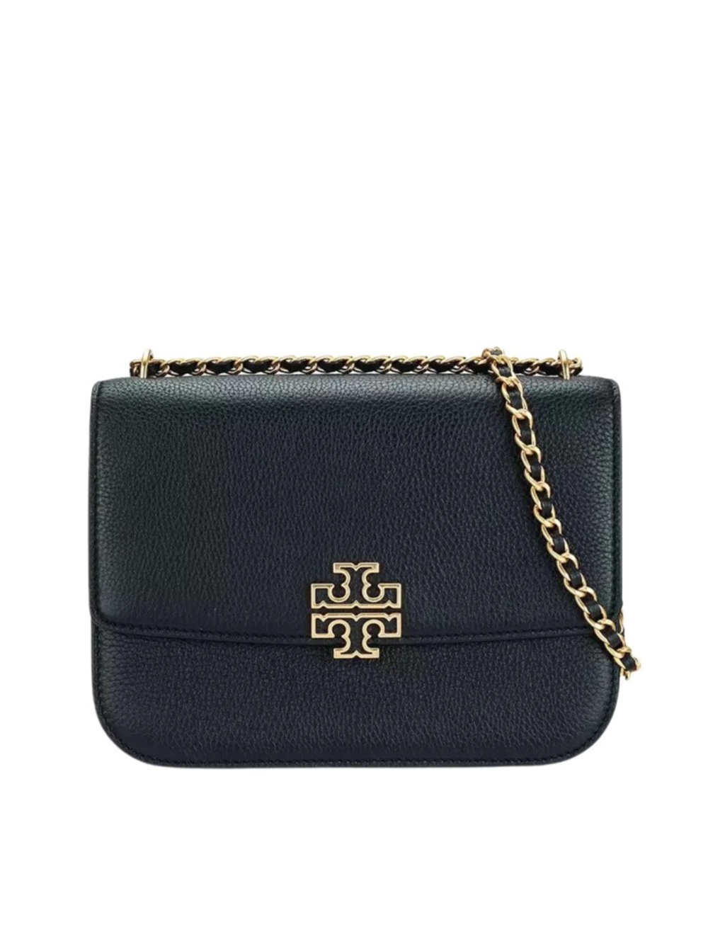 Tory Burch Black Leather Fleming-Inspired Chain Crossbody